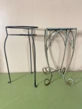 Group of 2 Metal Outdoor Plant Stands