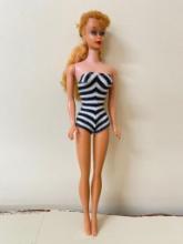 Vintage Barbie Doll with Striped Swim Suit (1958)