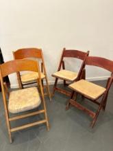 Group of 4 Used Vintage Folding Chairs