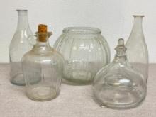 Group of 4 Clear Glass Vintage Pieces