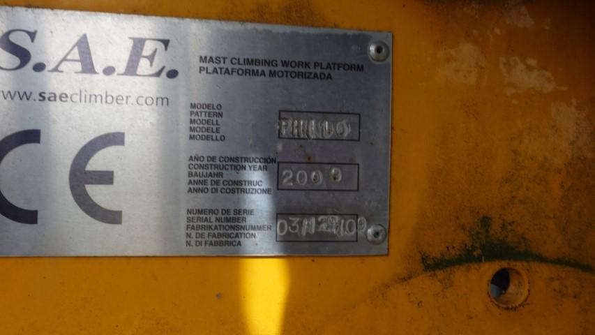#3801 CONSTRUCTION ELEVATOR SAC CLIMBER HOIST CASCLIMBER MOD H600 SN 115 07