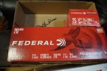 125 ROUNDS 20 GAUGE FEDERAL 2 3/4 INCH 7/8 OUNCE 7 1/2