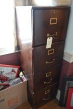 FOUR DRAWER WOODEN FILE CABINET