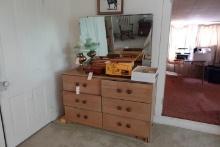 1960 STYLE MID CENTURY TWO PIECE BEDROOM SET LONG BUREAU AND BUREAU