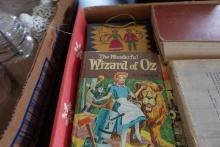 EARLY CHINESE CHECKER BOARD AND CHILDRENS BOOKS WIZZARD OF OZ TALES OF TIME