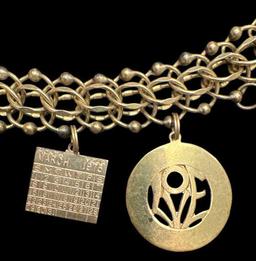 12 Kt Yellow Gold Filled Charm Bracelet with (5)