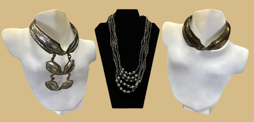 (3) Fashion Necklaces Made of Assorted Metals,