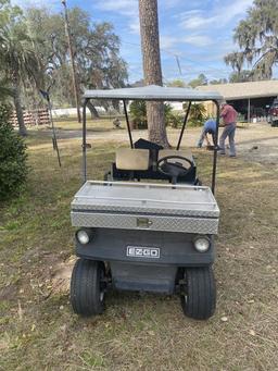 E Z GO Gas Operated Golf Cart with Utility Flatbed