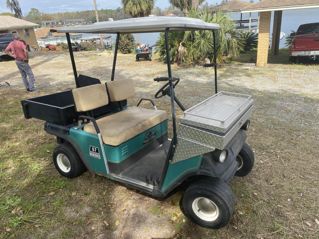 E Z GO Gas Operated Golf Cart with Utility Flatbed