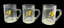 (3) Vintage Advertising Glass Beer Mugs—Speight