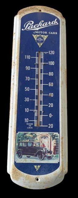 Vintage Metal Packard Motor Car Thermometer—8” x