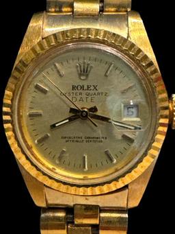 Faux Yellow Gold Ladies Rolex Oyster Perpetual