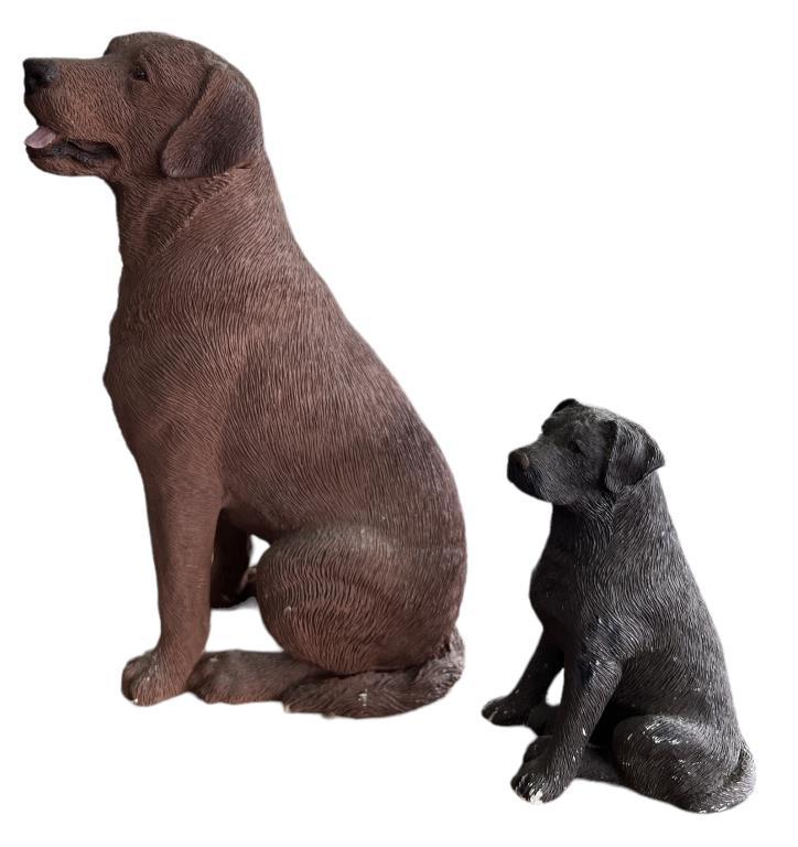 (2) Chocolate Labrador Figurines including