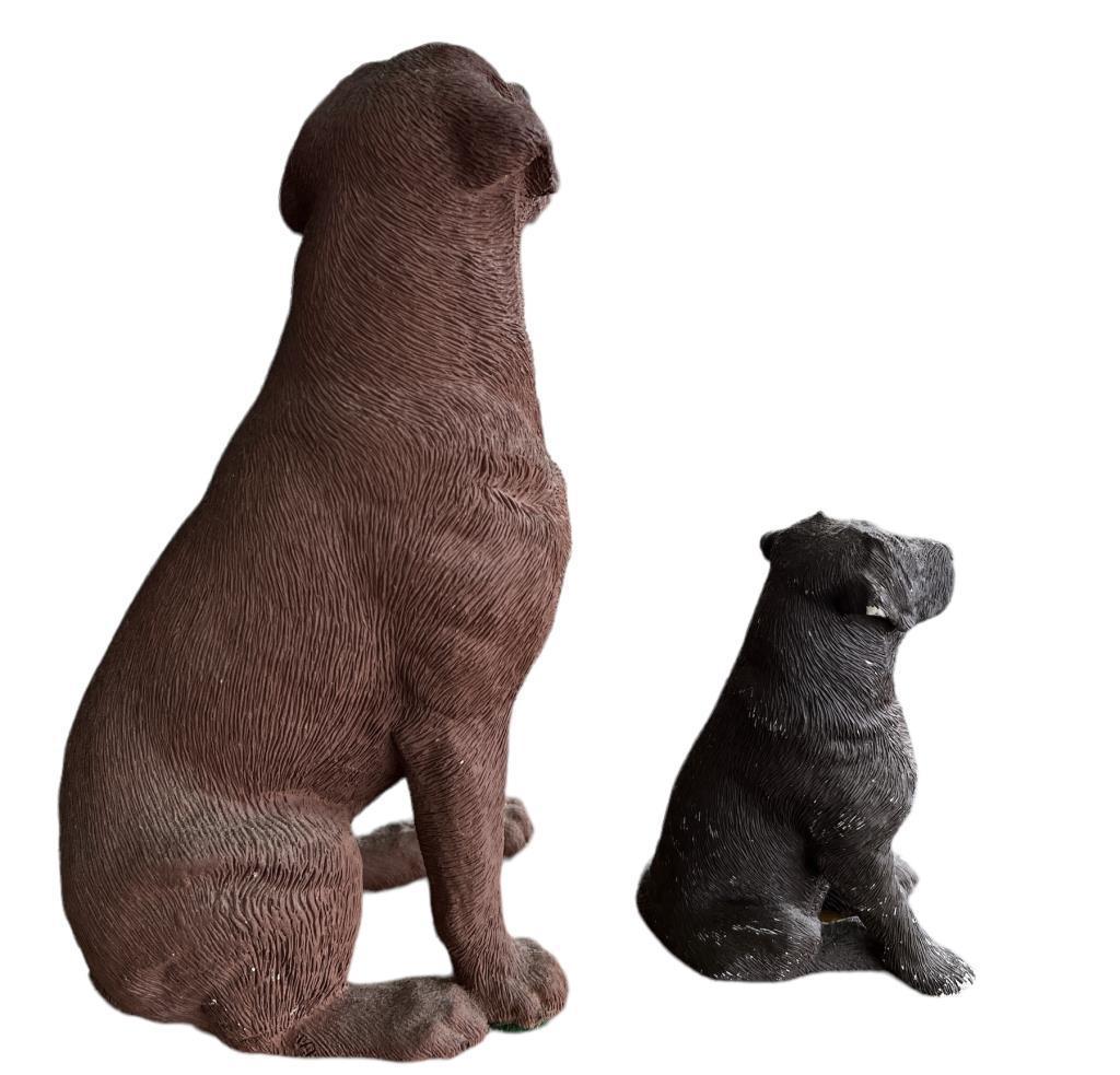 (2) Chocolate Labrador Figurines including