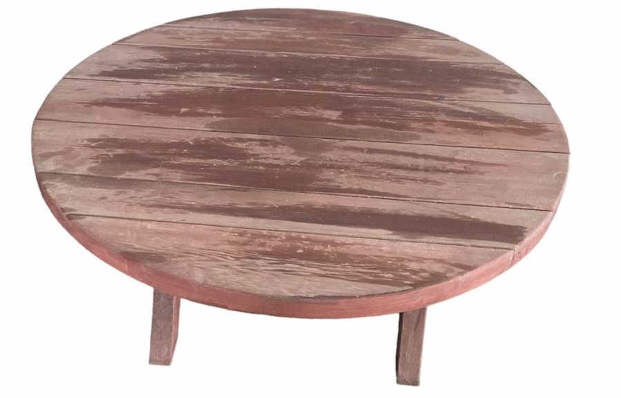 Round Wooden Table - 33” D 16 3/4” H