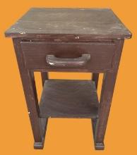Vintage Painted Wooden End Table—14” X 15 1/4” X