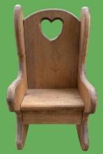 Vintage Doll Sized Wooden Rocking Chair—16” High