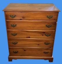 Cherokee Furniture Co. Vintage Five Drawer Pine
