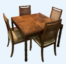 Hollywood Regency Faux Bamboo Dining Table & (6) Dining Chairs by Drexel Heritage Furniture