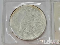 (2) 1986 American Silver Eagle Dollar & 1922 Liberty Silver Peace Dollar