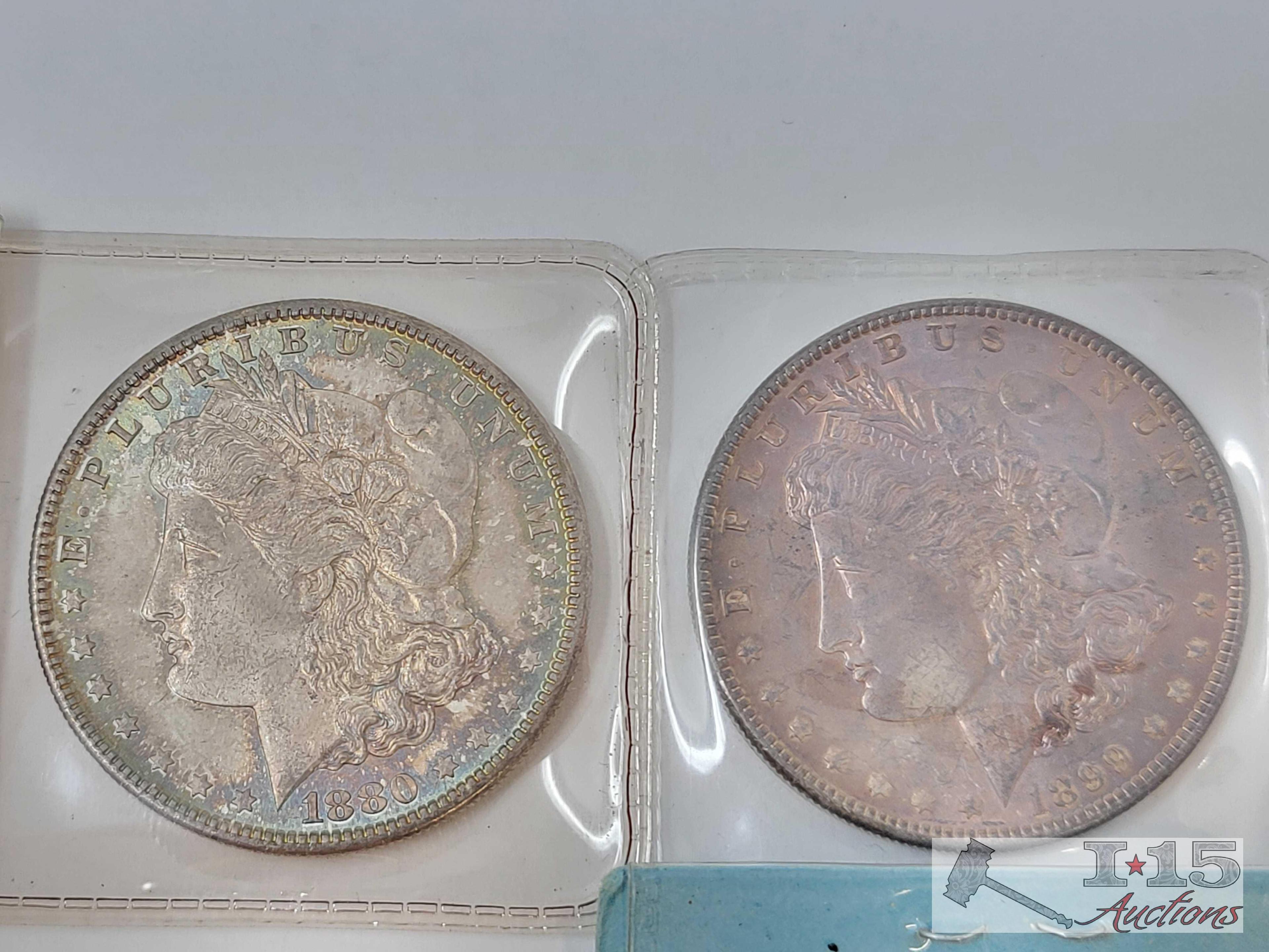 (5) 1879-1899 Morgan Silver Dollars