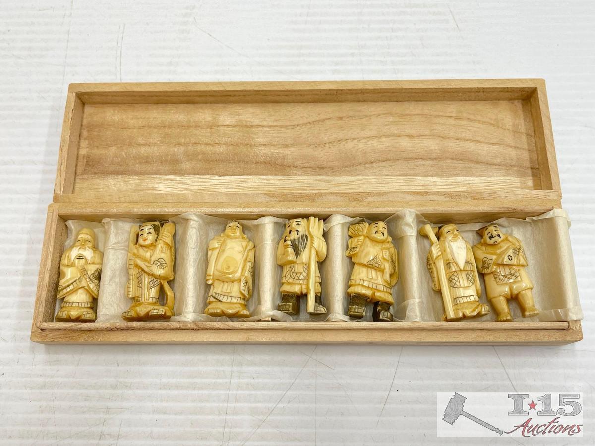 Netsuke Carved Bone Figurines