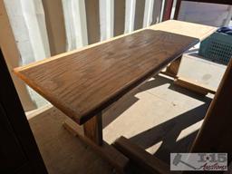 Wooden Table with Bench Seat