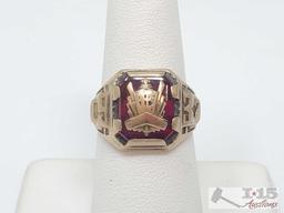 10k Gold Ruby 1937 Class Ring, 8.4g