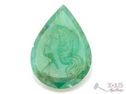 35.04ct Natural Pear Shape Emerald