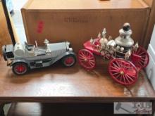 (2) Fire Engine Wagon & Stuts Bearcat Car James Beam Decanters