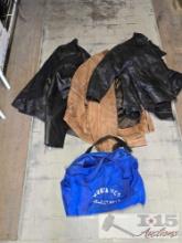 (3) Leather Jackets & Duffle Bag