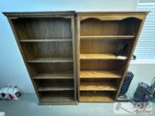 (2) Wooden Book Shelves