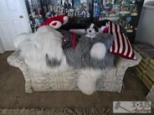 5 Stuffed Animals and 1 American Flag Pillow