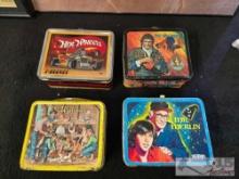 4 Vintage Metal Lunch Boxes