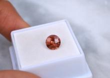 1.76 Carat Round Checkerboard Cut Oregon Sunstone