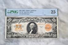 1922 $20 Gold Certificate Graded 25