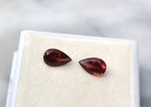 1.95 Carat Matched Pair of Strawberry Red Garnets