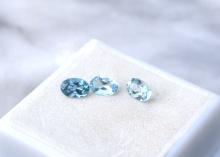 1.77 Carat Matched Trio of Blue Topaz