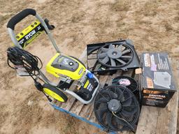 Ryobi 1.1GPM 2700PSI Electric Pressure Washer, Central Machinery 6L UltraSonic Parts Cleaner, Plus