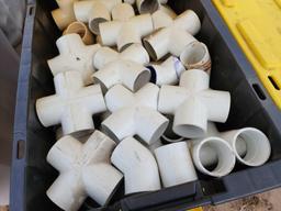 (5) Bins of Assorted PVC Pipe Fittings