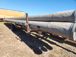 Group of Aluminum Irrigation Pipes on Flat-Bed 19'x8'5" Trailer19FT X 8FT 5IN.