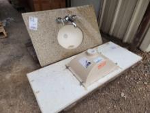 (2) Commercial Quartz/Granite Vanity Top Sinks