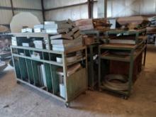 Metal Rolling Carts W/ Metal Contents, Metal Cubby Storage W/ Metal Contents