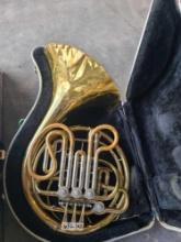 (1) French Horn w/ Carry Case, (1) Trombone w/ Carry Case