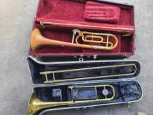 (2) Trombones w/ Carry Cases