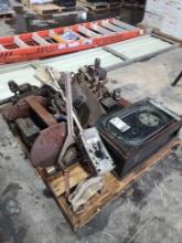 Pallet w/Antique Electric Pin Ball Machine, Marks Metal Detector, (2) Antique Saw-Cutter Machines,