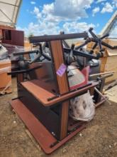 (5) Rolling Chairs, Group of Wooden Desks