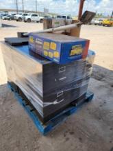 Group of Filing Cabinets, Shredder, Christmas Trees on a Pallet