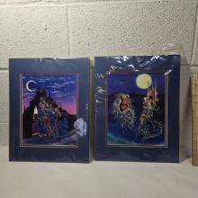 Lot of 2 Signed and Numbered “Merlin” Matted Prints