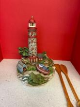 lighthouse lamp two wooden oars